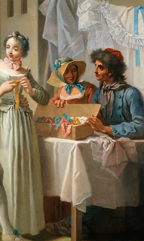 Le Marchand De Rubans Fragment Wall Art by Etienne Jeaurat - High-Resolution Digital Print