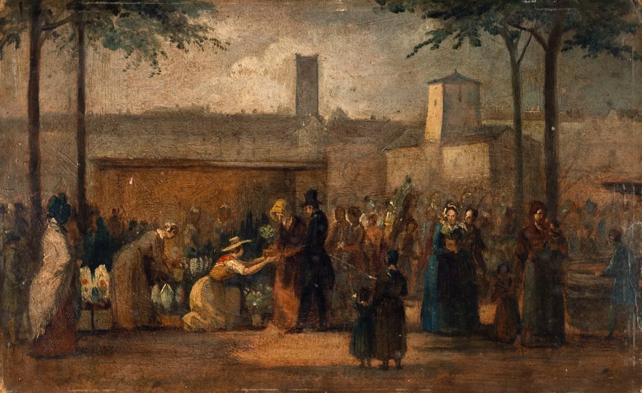 Le Marche Aux Fleurs Wall Art by Jean-François Demay - High-Resolution Digital Print
