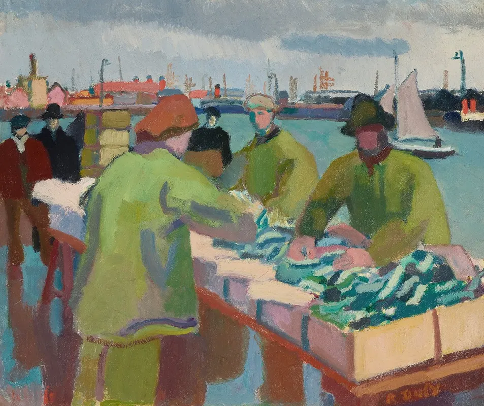 Le Marche Aux Poissons Wall Art by Raoul Dufy - High-Resolution Digital Print