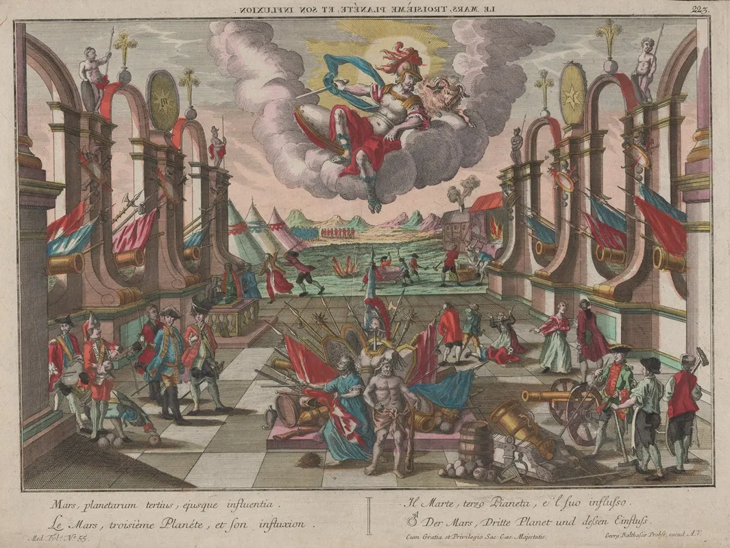 Le Mars Troisieme Planete Et Son Influxion Mars The Third Planet And Its Influence Wall Art by Georg Balthasar Probst - High-Resolution Digital Print