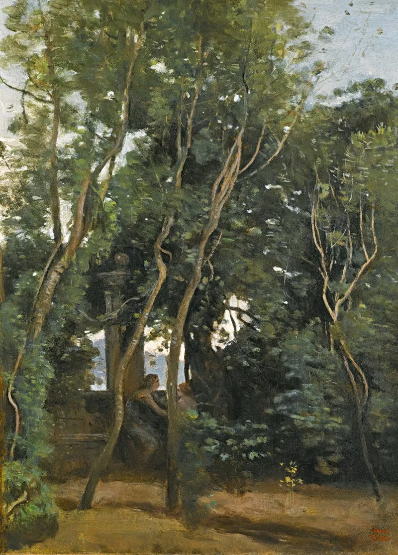 Le Matin Sous Les Arbres Wall Art by Jean-Baptiste-Camille Corot - High-Resolution Digital Print