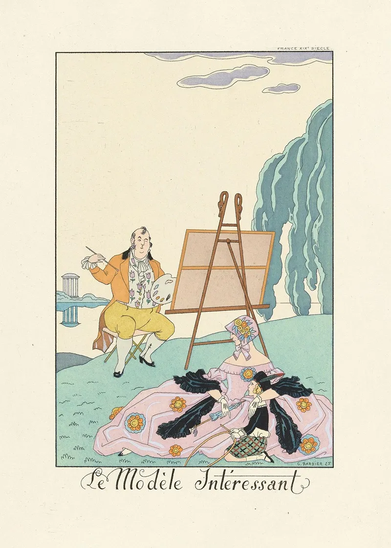 Le Modele Interessantthe Interesting Model Wall Art by George Barbier - High-Resolution Digital Print
