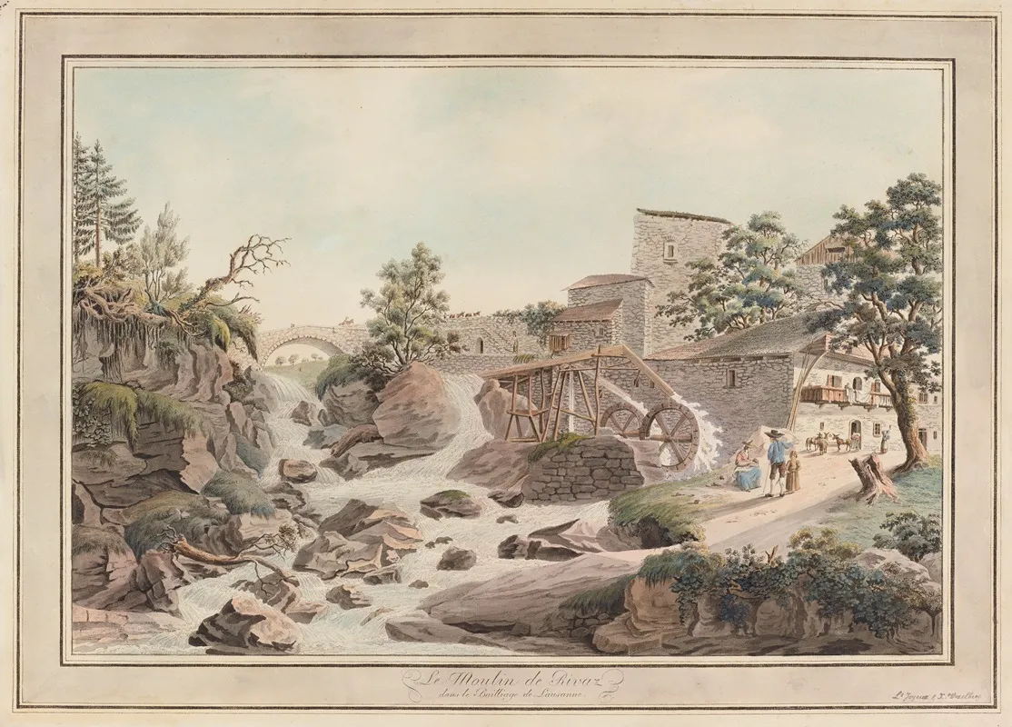 Le Moulin De Rivaz Wall Art by Pierre Samuel Louis Joyeux - High-Resolution Digital Print