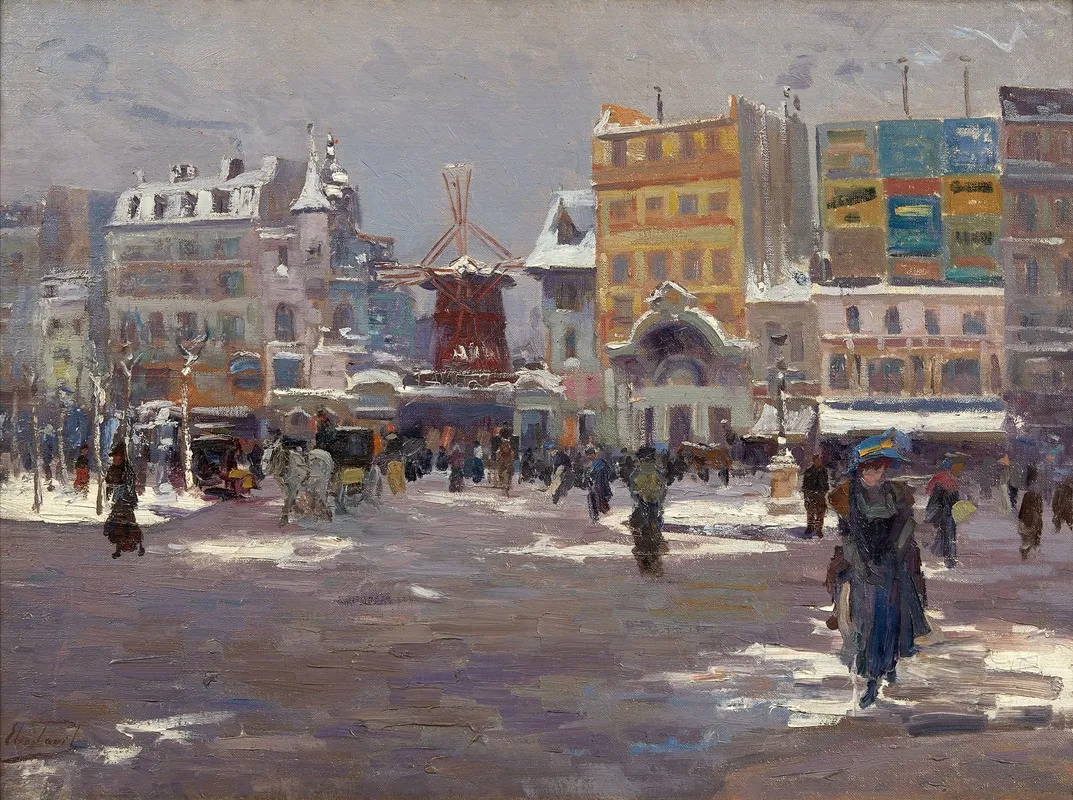 Le Moulin Rouge En Hiver Wall Art by Elie Anatole Pavil - High-Resolution Digital Print