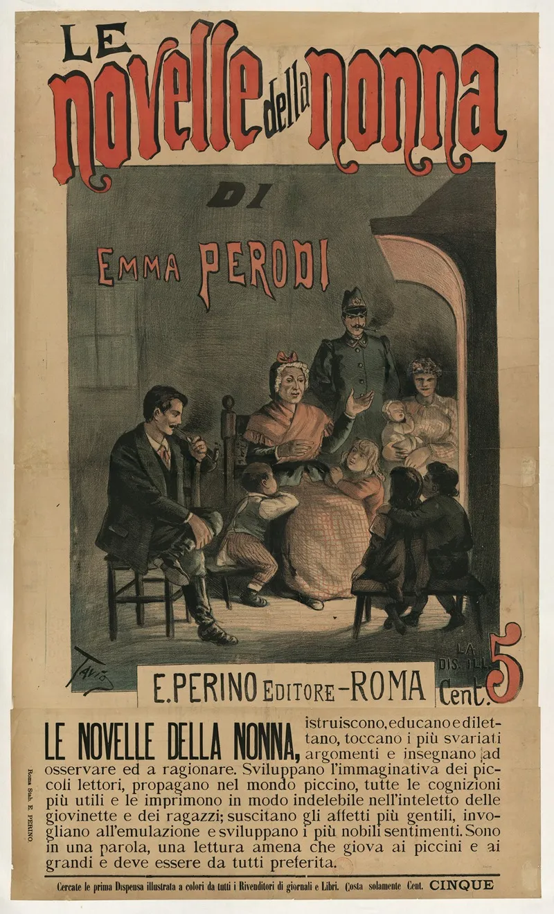 Le Novelle Della Nonna Di Emma Perodi E Perino Editore Roma Wall Art by Ottavio Rodella Tavio - High-Resolution Digital Print