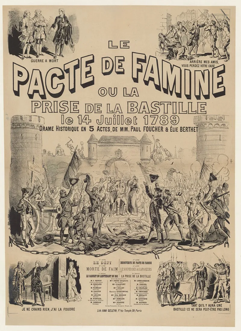 Le Pacte De Famine Ou La Prise De La Bastille Le 14 Juillet 1789 Wall Art by Gustave Donjean - High-Resolution Digital Print