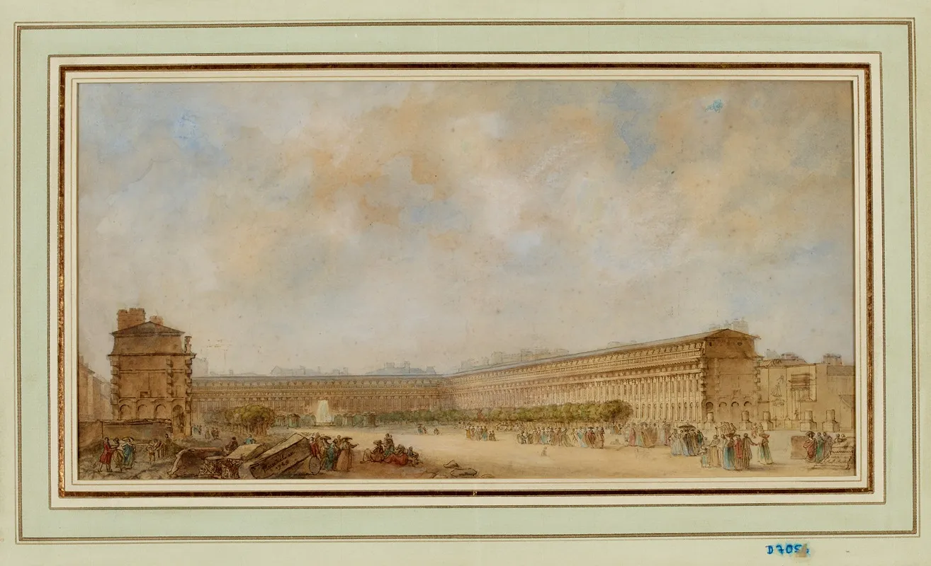 Le Palais Royal En 1789 Wall Art by Jean Baptiste Maréchal - High-Resolution Digital Print
