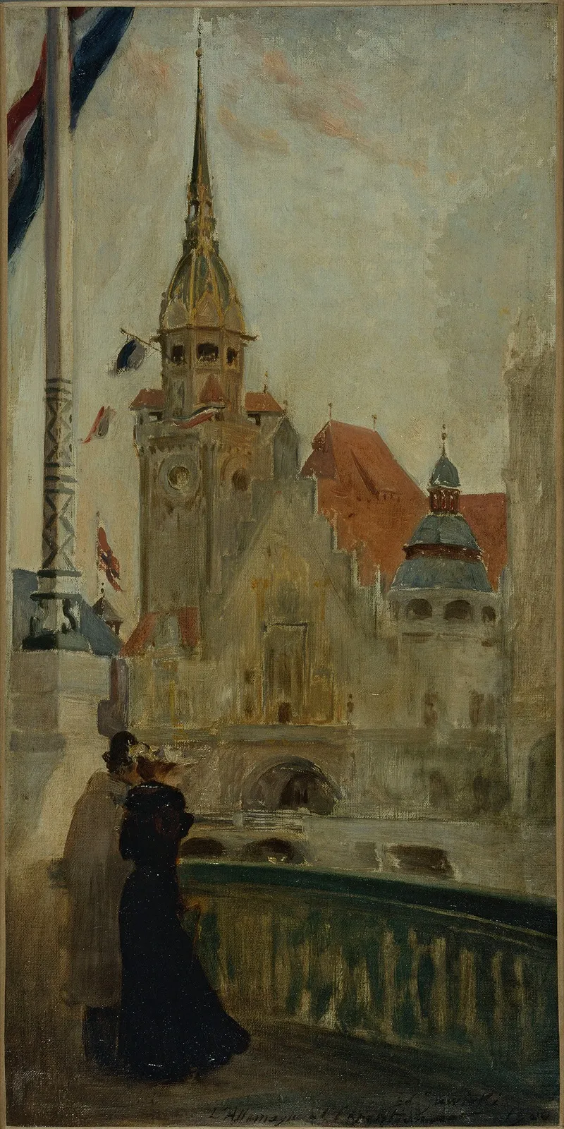 Le Pavillon De Lallemagne A Lexposition Universelle De 1900 Wall Art by Edouard Zawiski - High-Resolution Digital Print