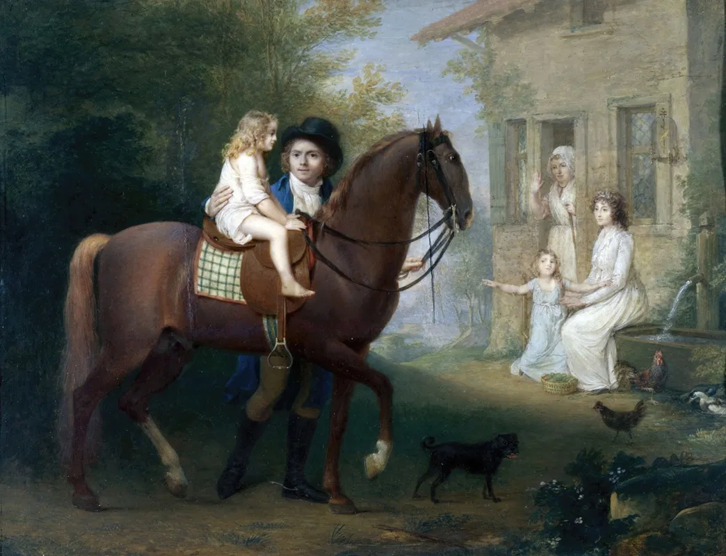 Le Peintre Et Sa Famille Devant Une Maison De Campagne