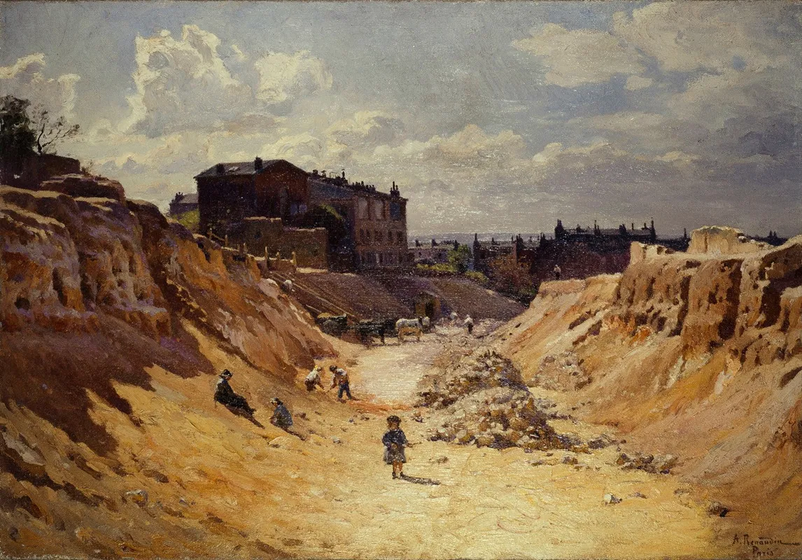 Le Percement De Lavenue Junot A Montmartre Wall Art by Alfred Renaudin - High-Resolution Digital Print