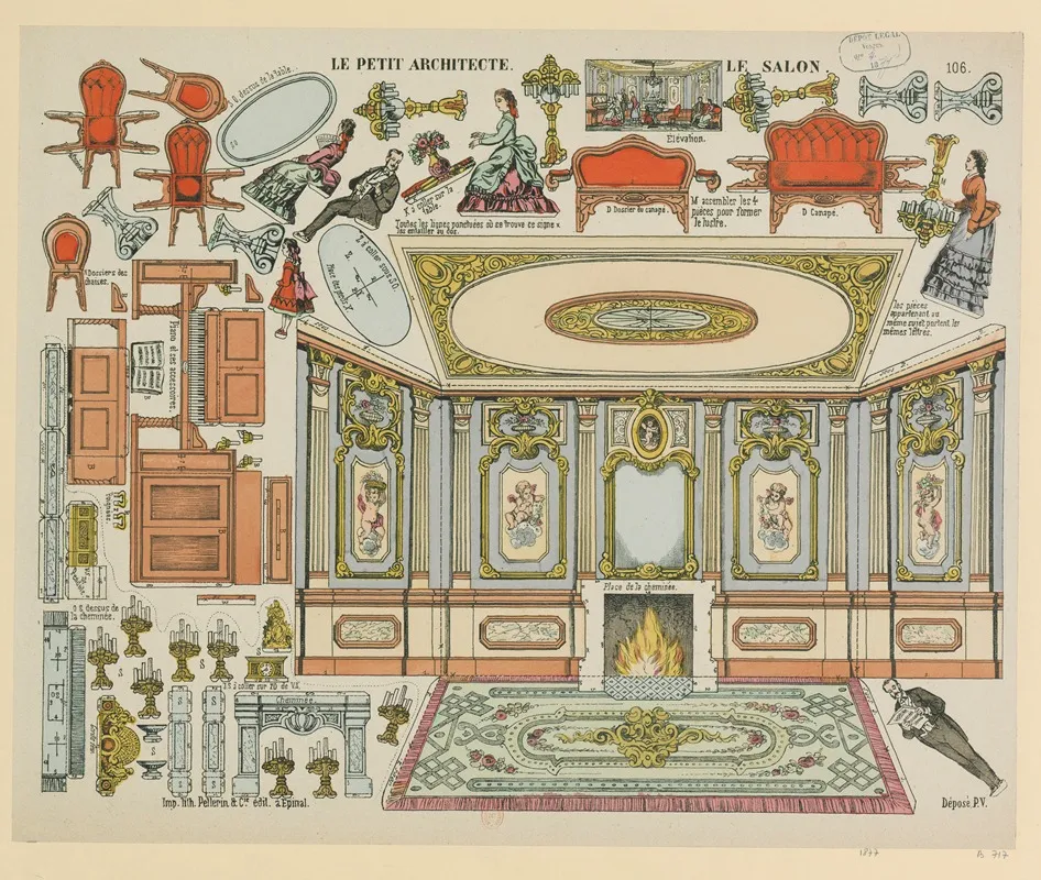 Le Petit Architecte 106 Le Salon Wall Art by Imp. Pellerin &amp; Cie - High-Resolution Digital Print