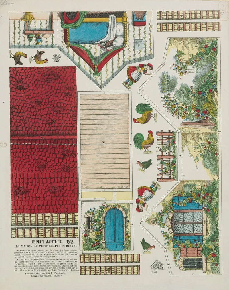 Le Petit Architecte 53 La Maison Du Petit Chaperon Rouge Wall Art by Imp. Pellerin & Cie - High-Resolution Digital Print