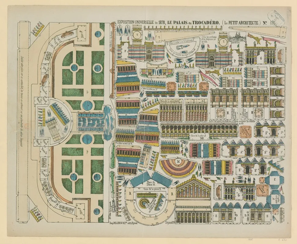 Le Petit Architecte N 116 Exposition Universelle De 1878 Le Palais Du Trocadero Wall Art by Imp. Pellerin &amp; Cie - High-Resolution Digital Print