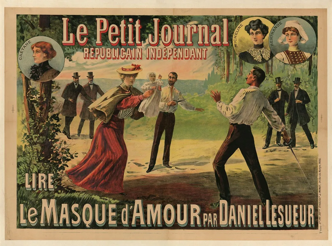 Le Petit Journal Le Masque Damour Par Daniel Lesueur Wall Art by Imp. J. Minot - High-Resolution Digital Print