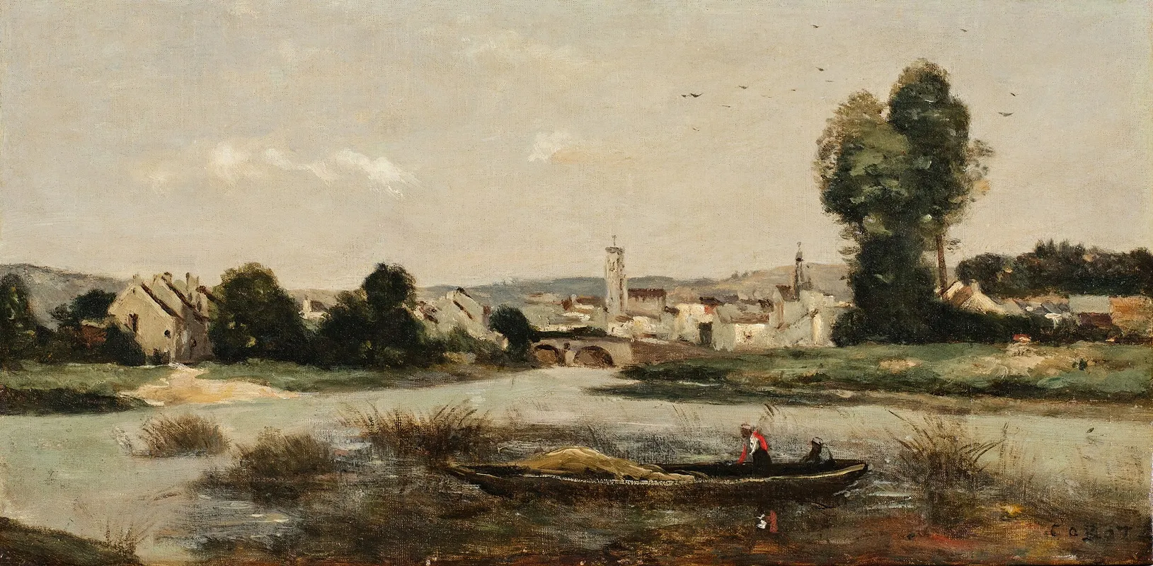 Le Pont Du Chateau Thierry Wall Art by Jean-Baptiste-Camille Corot - High-Resolution Digital Print