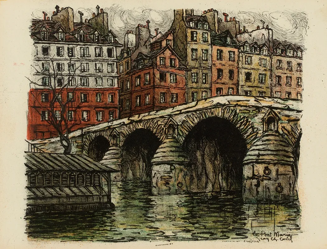 Le Pont Marie 2 Wall Art by Jean-Charles Contel - High-Resolution Digital Print