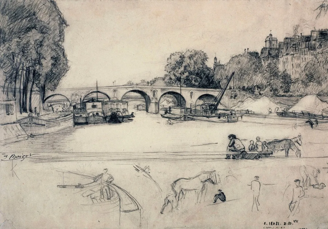 Le Pont Marie Wall Art by Louis-Simon Boizot - High-Resolution Digital Print