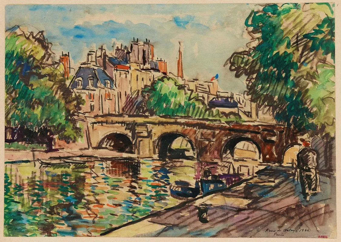 Le Pont Neuf Et La Cite Du Cote Du Quai Conti Wall Art by Pierre de Belay - High-Resolution Digital Print