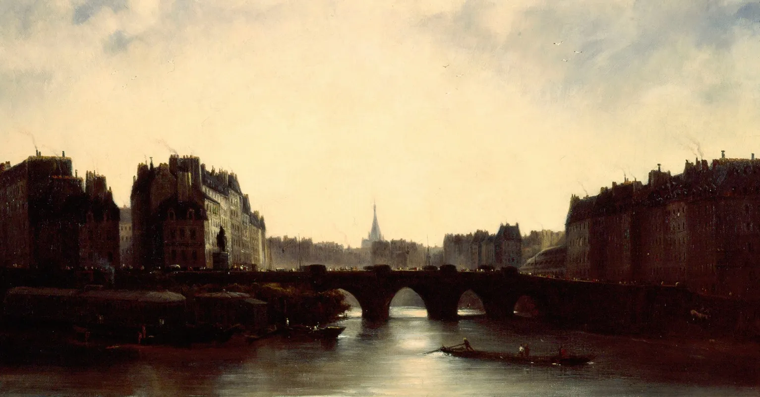 Le Pont Neuf Et Lile De La Cite Wall Art by Adolphe Couvelet - High-Resolution Digital Print