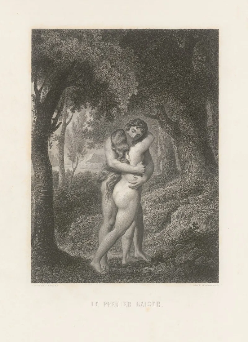 Le Premier Baiser Wall Art by Alphonse de Lamartine - High-Resolution Digital Print