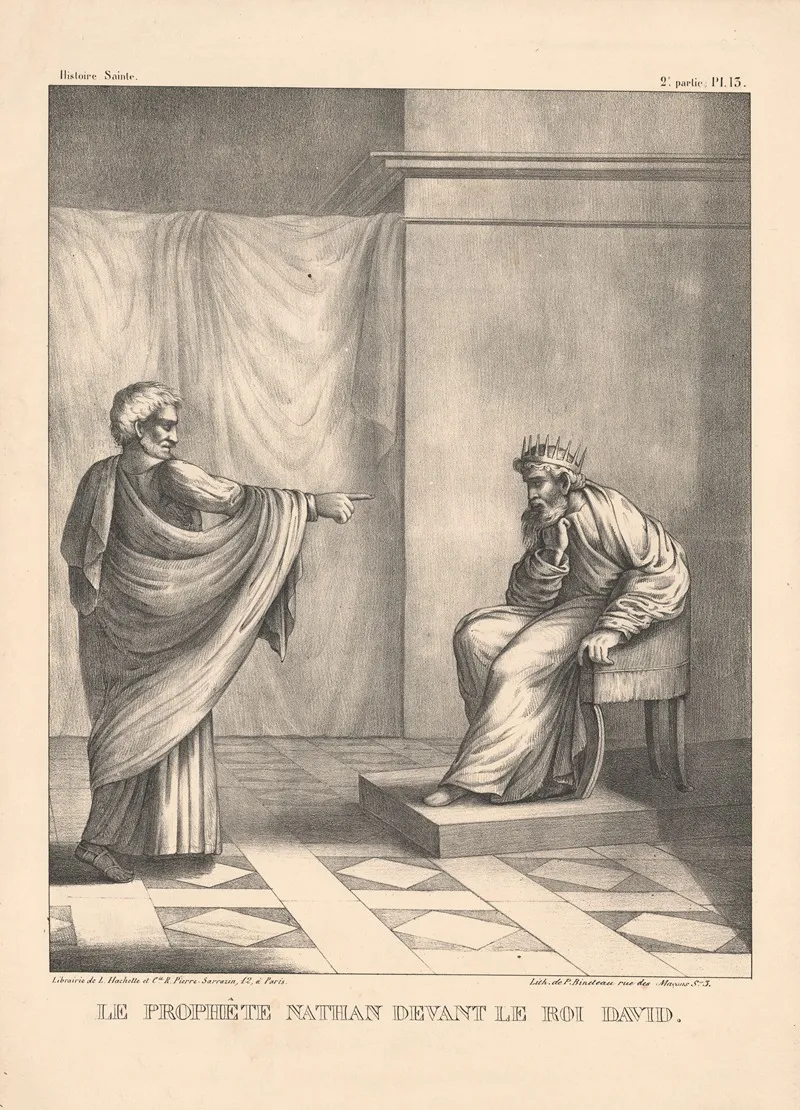 Le Prophete Nathan Devant Le Roi David Wall Art by P. Bineteau - High-Resolution Digital Print