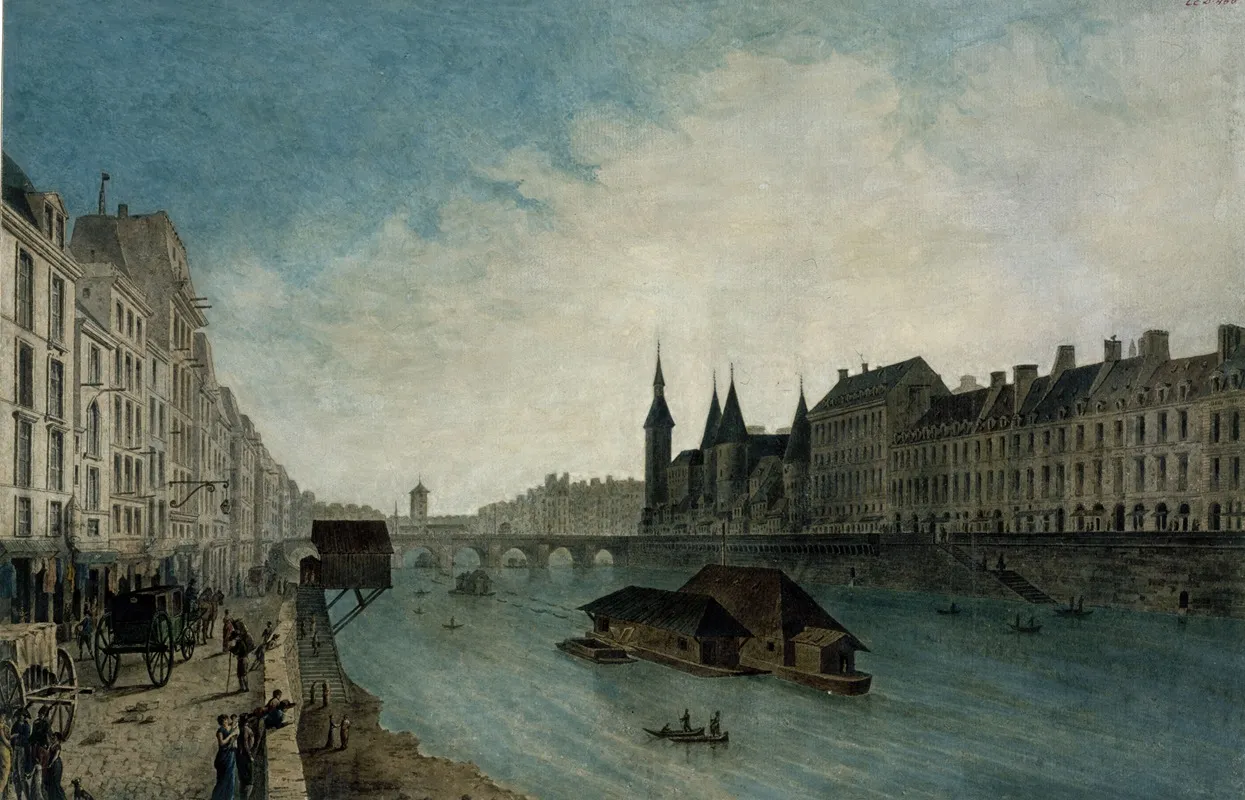 Le Quai De La Megisserie Et Le Pont Au Change Actuel 1er Arrondissement Wall Art by Angelo Garbizza - High-Resolution Digital Print
