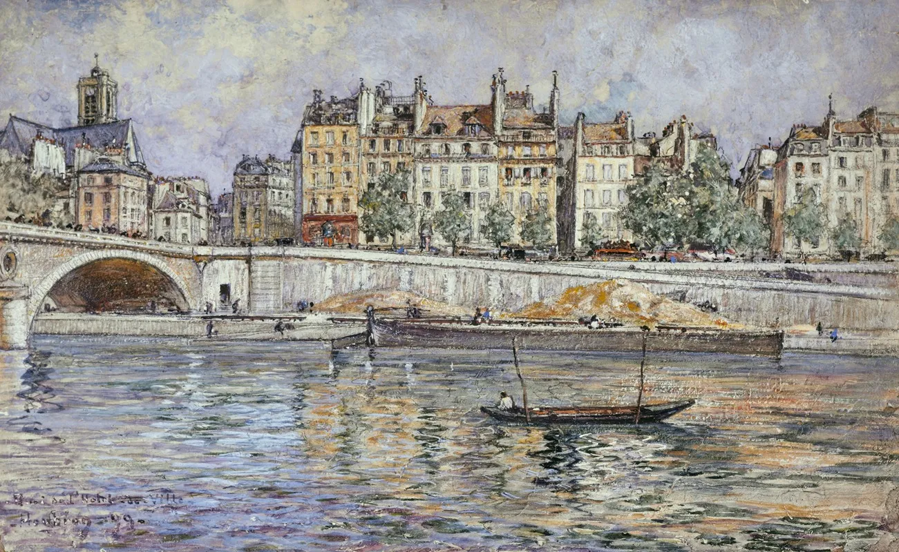 Le Quai De Lhotel De Ville Et Le Pont Louis Philippe