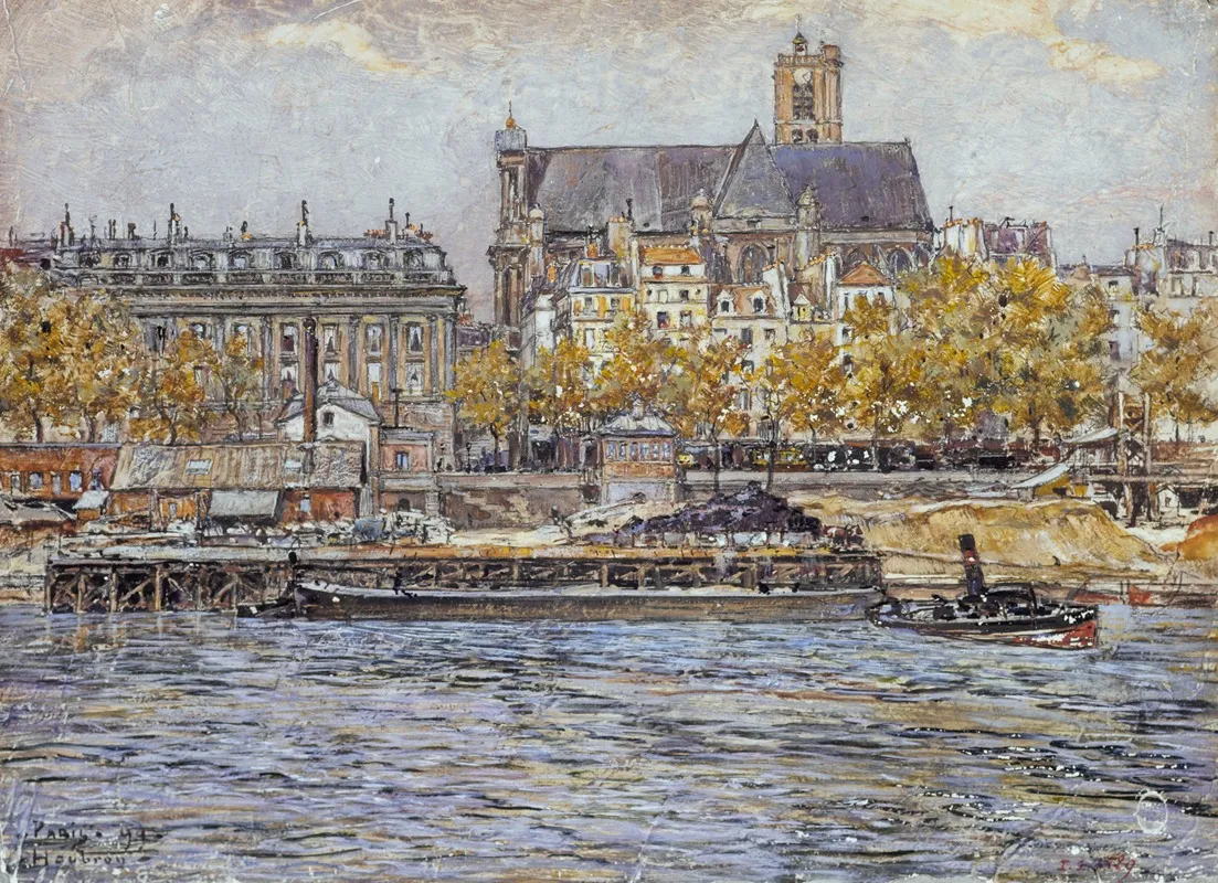 Le Quai De Lhotel De Ville Et Leglise Saint Gervais Saint Protais