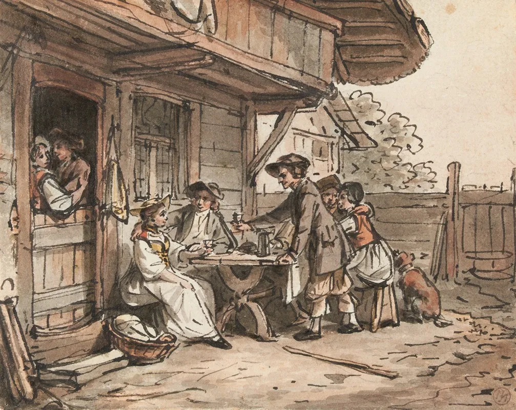 Le Repas Rustique Devant Une Ferme Bernoise Wall Art by Sigmund Freudenberger - High-Resolution Digital Print