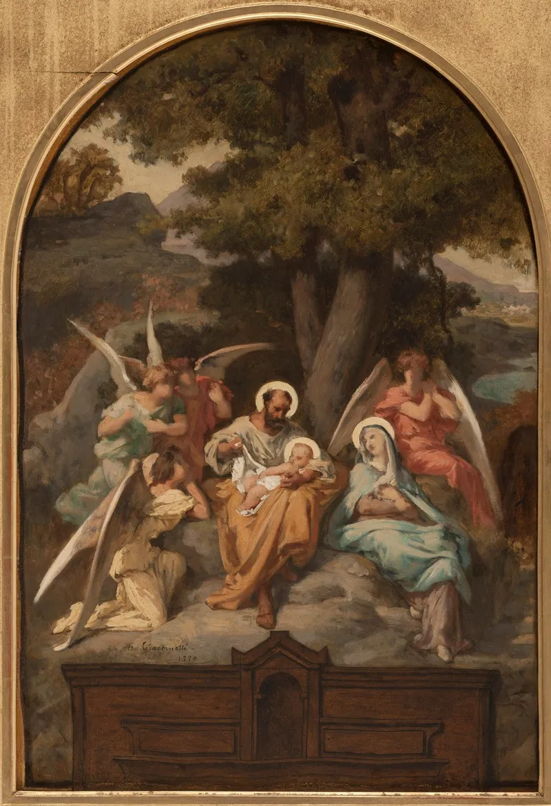 Le Repos De La Sainte Famille 2 Wall Art by Felix-Henri Giacomotti - High-Resolution Digital Print