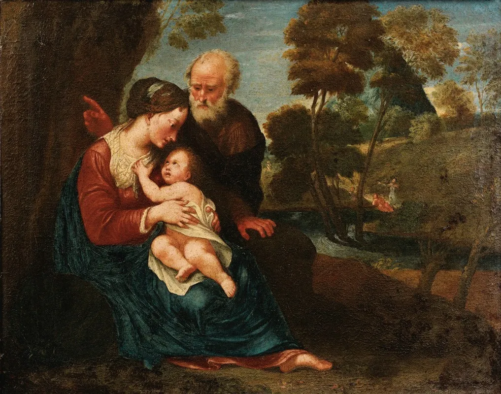 Le Repos De La Sainte Famille Wall Art by Pasquale Rossi - High-Resolution Digital Print