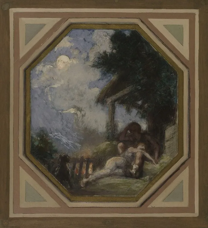 Le Repos Des Epoux Wall Art by Jacques Ferdinand Humbert - High-Resolution Digital Print