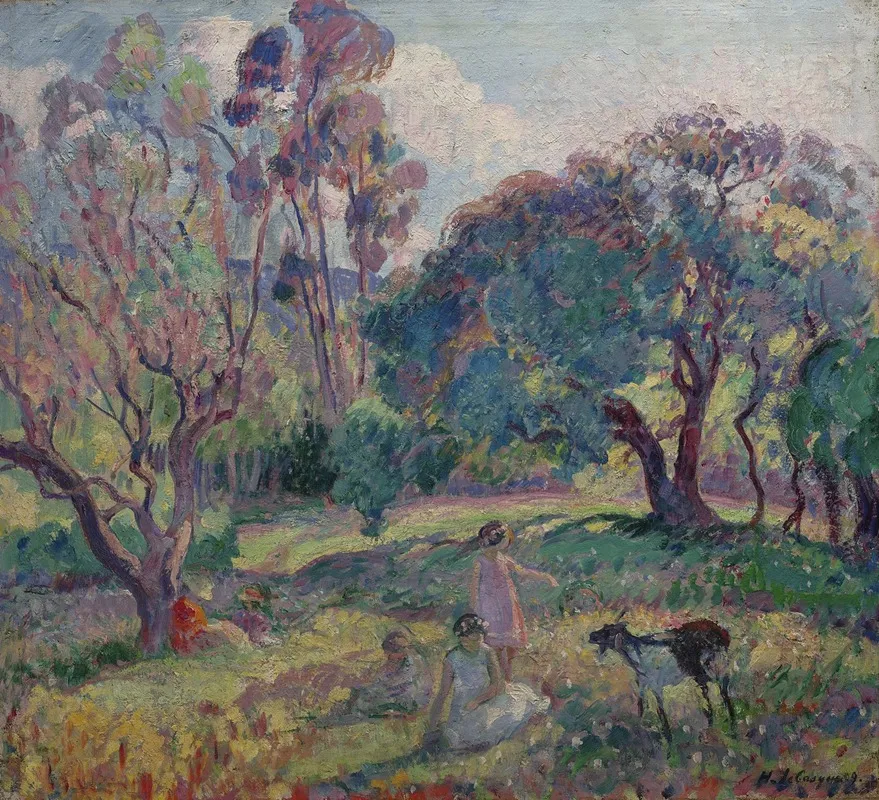 Le Repos Sous Les Arbres Wall Art by Henri Lebasque - High-Resolution Digital Print