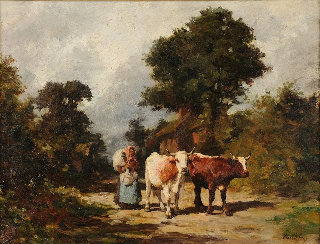 Le Retour A La Ferme Wall Art by Dominique-Félix de Vuillefroy - High-Resolution Digital Print