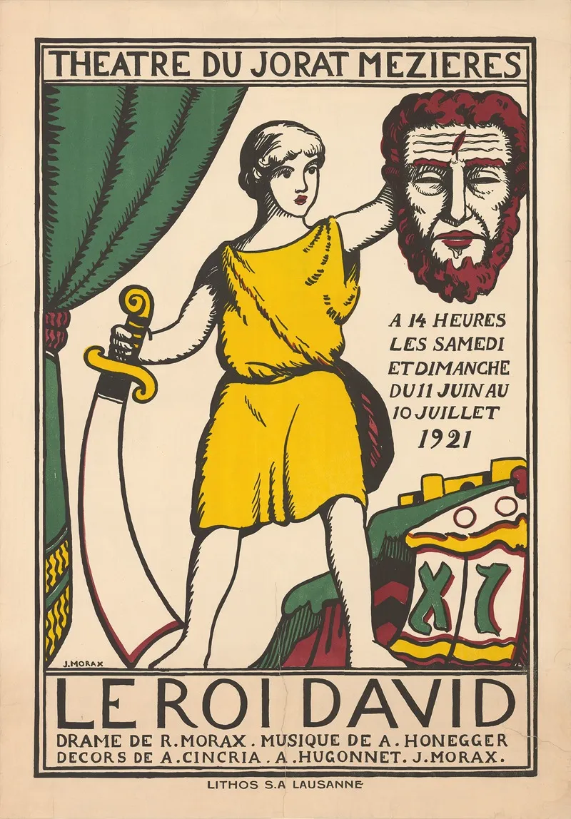 Le Roi David Theatre Du Jorat Mezieres Wall Art by Jean Morax - High-Resolution Digital Print