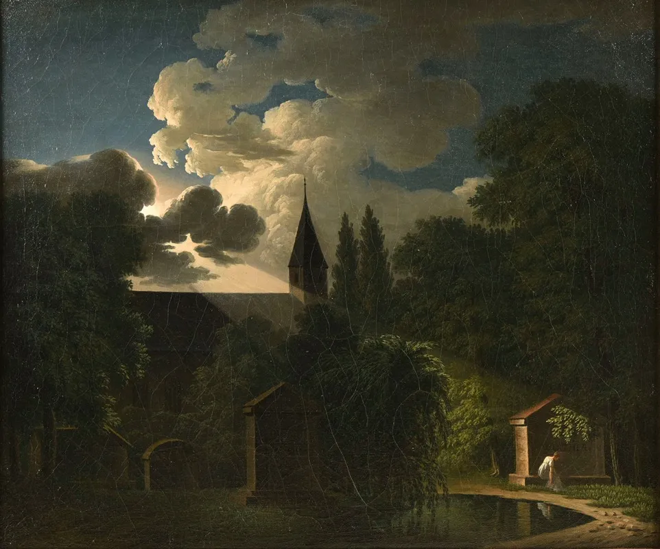 Le Tombeau De Werther Effet De Nuit Wall Art by Jean-Baptiste Deperthes - High-Resolution Digital Print