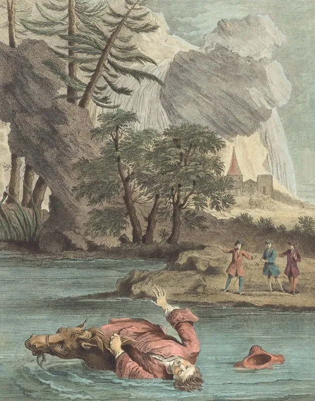 Le Torrent Et La Riviere The Torrent And The River Wall Art by Louis-Simon Lempereur - High-Resolution Digital Print