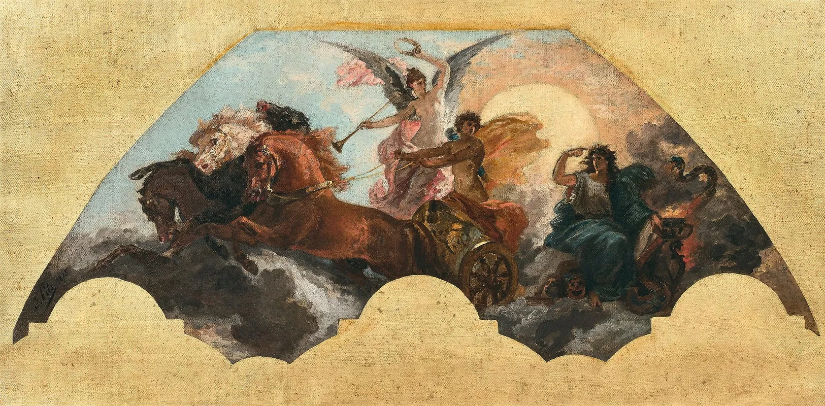 Le Triomphe Dapollon Projet Pour Le Decor De Lopera Garnier Wall Art by Isidore Pils - High-Resolution Digital Print