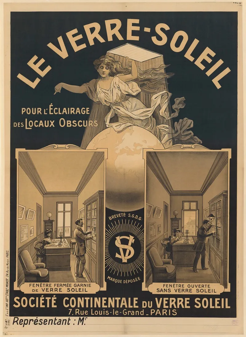 Le Verre Soleil Pour Leclairage Des Locaux Obscurs Wall Art by Imp. J. Minot - High-Resolution Digital Print