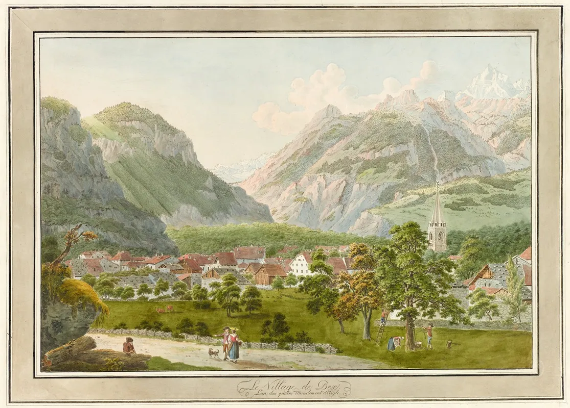 Le Village De Bex Wall Art by Pierre Samuel Louis Joyeux - High-Resolution Digital Print