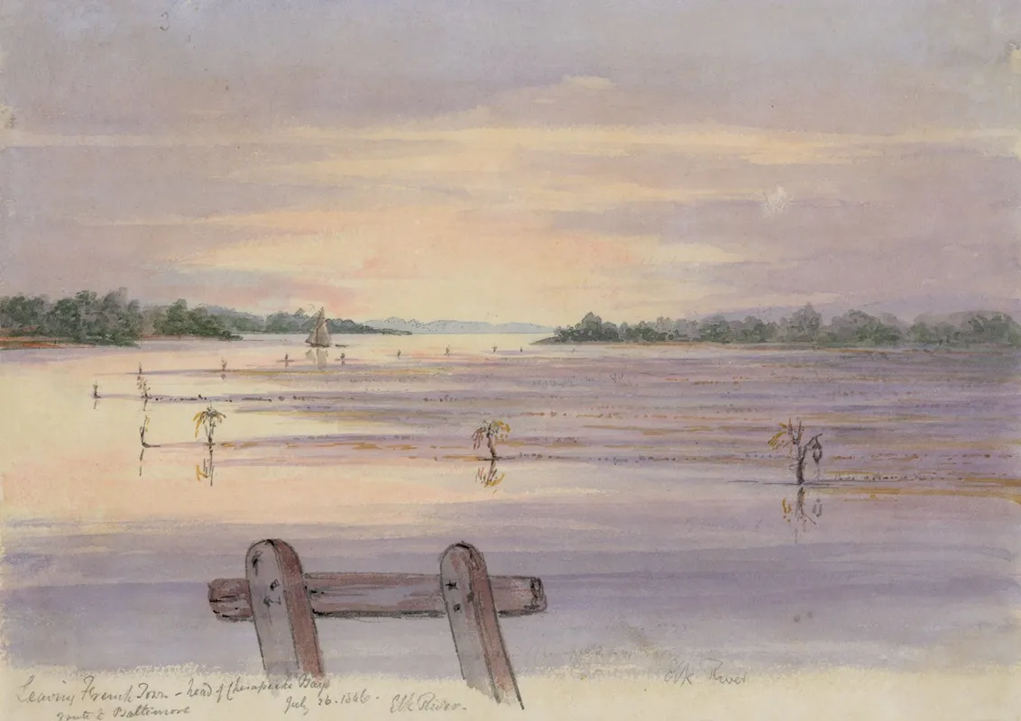 Leaving French Town Head Of Chesapeak Bay Route To Baltimore July 26 1846 Elk River
