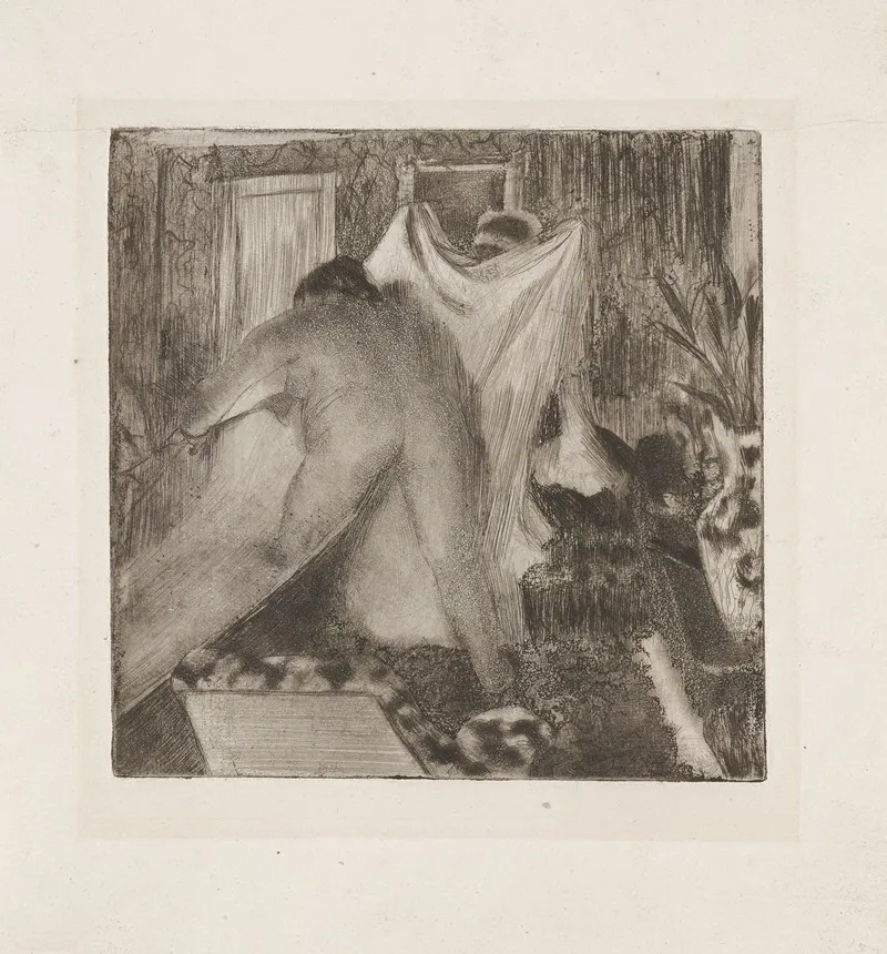 Leaving The Bath Wall Art by Edgar Degas - High-Resolution Digital Print