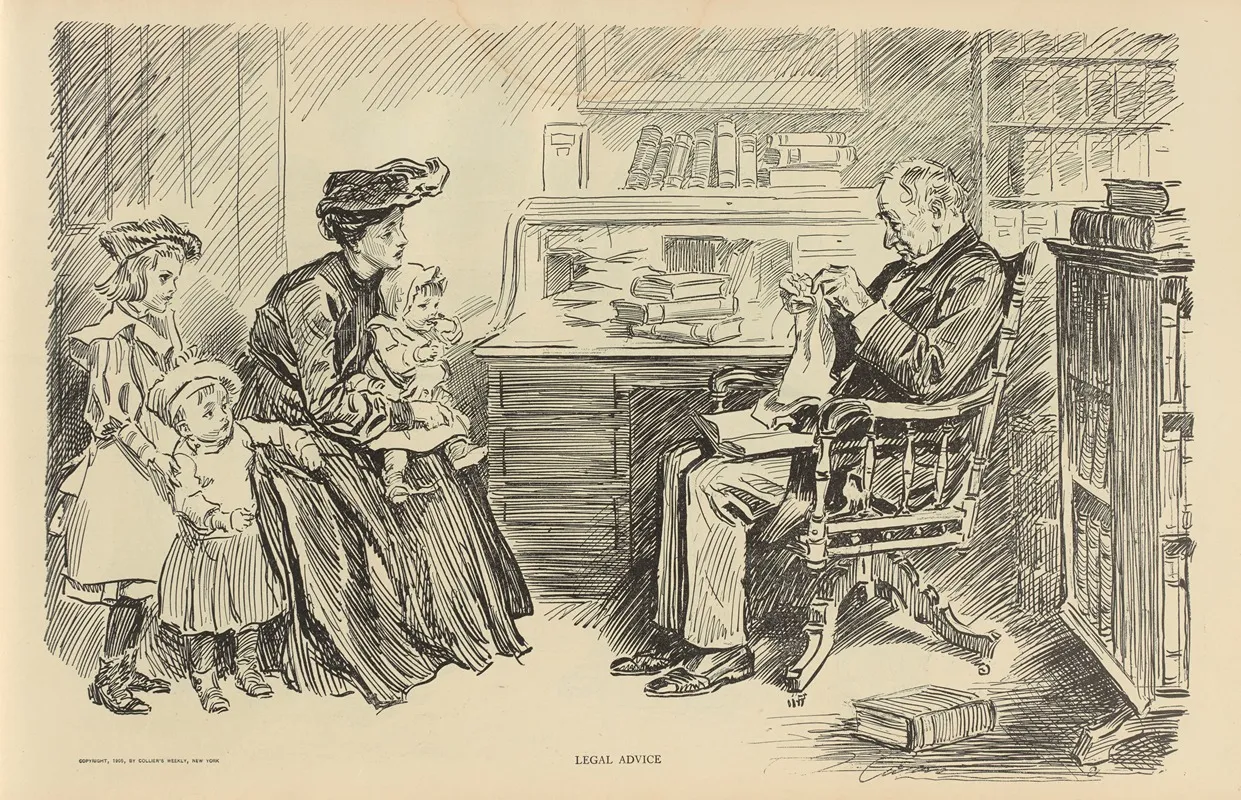 Legal Advice Wall Art by Charles Dana Gibson - High-Resolution Digital Print