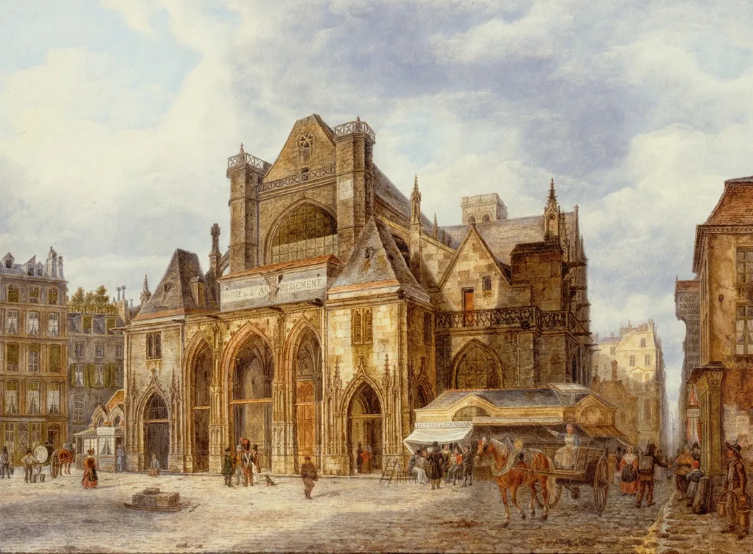 Leglise De Saint Germain Lauxerrois Wall Art by Auguste Wynantz - High-Resolution Digital Print