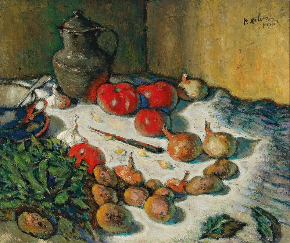 Legumes Et Pichet Wall Art by Peter Alexandrovitch Nilouss - High-Resolution Digital Print
