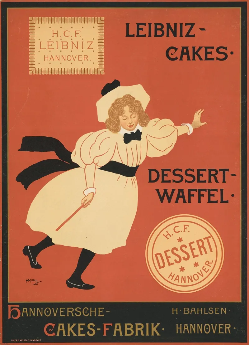 Leibniz Keks Dessert Waffel Keksfabrik H Bahlsen Hannover Wall Art by Heinrich Mittag - High-Resolution Digital Print