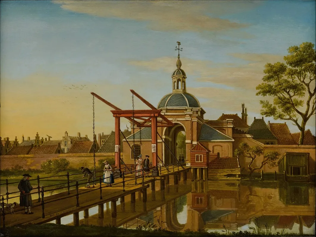 Leiden A View Of Koepoort Seen From The Road To Zoeterwoude Wall Art by Paulus Constantijn la Fargue - High-Resolution Digital Print