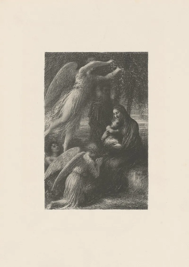 Lenfance Du Christ Le Repos De La Sainte Famille Wall Art by Henri Fantin-Latour - High-Resolution Digital Print