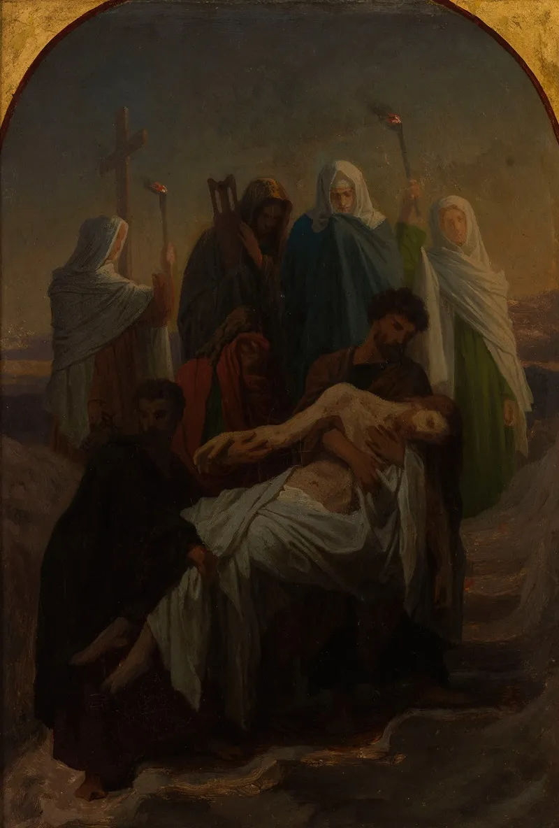 Lensevelissement Du Christ Jesus Descendu De La Croix Wall Art by Émile Signol - High-Resolution Digital Print