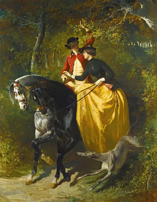 Lentree Au Bois Wall Art by Alfred De Dreux - High-Resolution Digital Print
